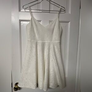 Lulus Skater Dress Size Med Women White Way With Words Lace Party Mini JMD8704
